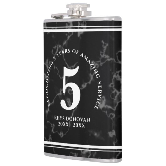 黒エレガント大理石5年勤続記念日 フラスク (左)