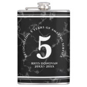 黒エレガント大理石5年勤続記念日 フラスク (正面)