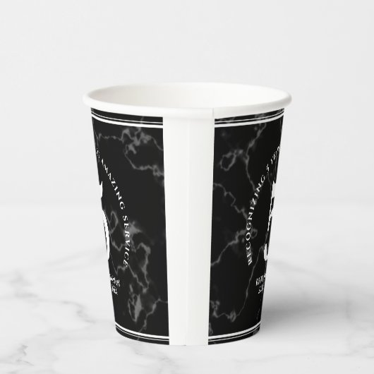 黒エレガント大理石5年勤続記念日 紙コップ (右)