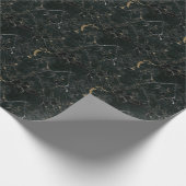 黒エレガント大理石:テクスチャ付き背景 ラッピングペーパー (角)