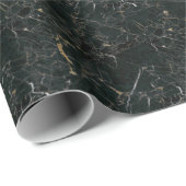 黒エレガント大理石:テクスチャ付き背景 ラッピングペーパー (ロールコーナー)