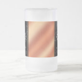 黒エレガント大理石&ブロンズ箔モノグラム フロストグラスビールジョッキ (中央)