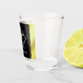 黒エレガント大理石&金ゴールド/真鍮フォイルモノグラム ショットグラス (右)