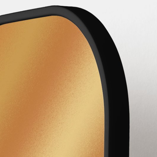 黒エレガント大理石&銅箔スクリプトモノグラム ピックルボールラケット (左詳細)