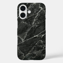 黒エレガント大理石 iPhone 16ケース