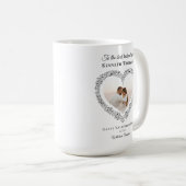 黒エレガント夫最高の写真バレンタインデー コーヒーマグカップ (正面右)