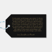 黒エレガント字と金ゴールド書フェイクきありがとう ギフトタグ (裏面横)