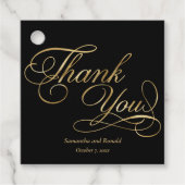 黒エレガント字と金ゴールド書フェイクきありがとう フェイバータグ (正面)