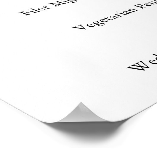 黒エレガント字のメ結婚ニュー記号 ポスター (角)