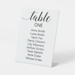 黒エレガント字の結婚座席表 台座サイン