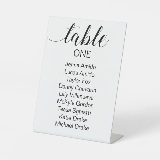 黒エレガント字の結婚座席表 台座サイン (正面)