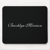 黒エレガント字カスタムモノグラム名 マウスパッド (正面)
