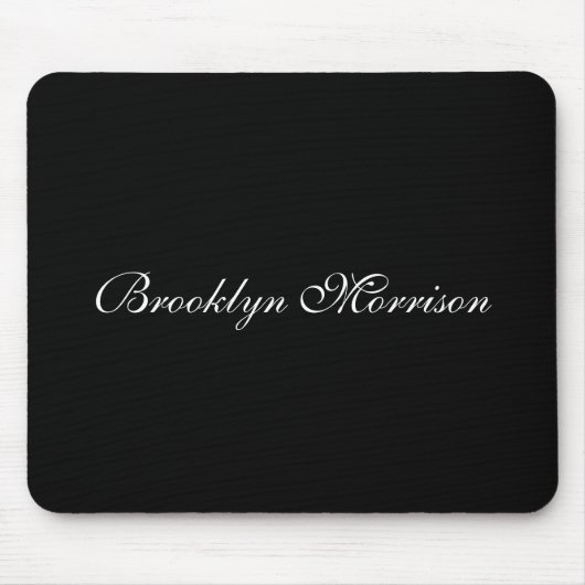 黒エレガント字カスタムモノグラム名 マウスパッド (正面)