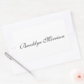 黒エレガント字カスタム名モノグラム文字 長方形シール (封筒)