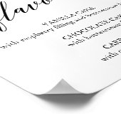 黒エレガント字ケーキの味のサイン ポスター (角)