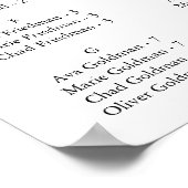 黒エレガント字フローラ座席表 ポスター (角)