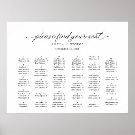 黒エレガント字モダン書道席 ポスター