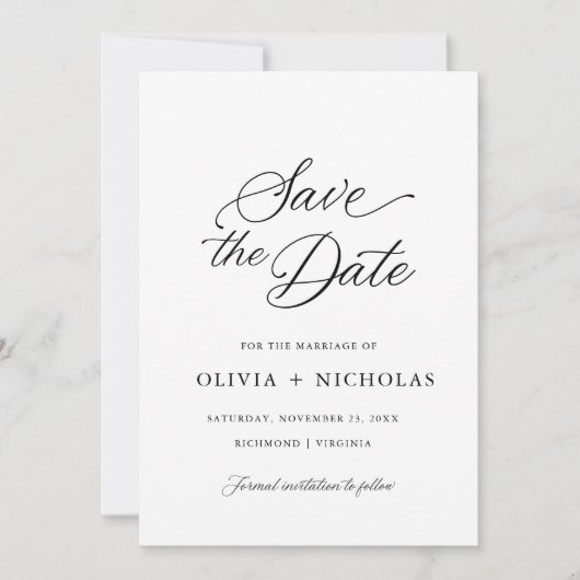 黒エレガント字モダン書道 招待状 (正面)