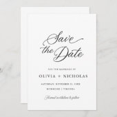 黒エレガント字モダン書道 招待状 (正面/裏面)