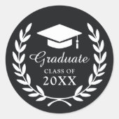 黒エレガント年記念エンブレム ラウンドシール (正面)