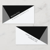 黒エレガント幾何モダンスタイル 名刺 (正面/裏面)