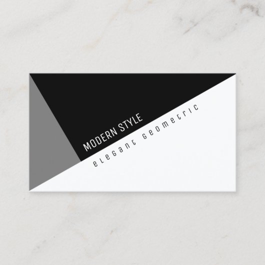 黒エレガント幾何モダンスタイル 名刺 (正面)