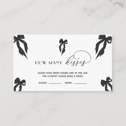 黒エレガント弓の推測いくつのキスゲーム エンクロージャーカード (正面)