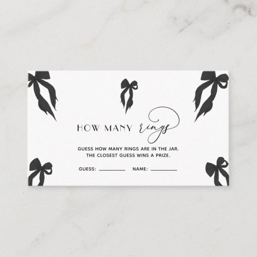 黒エレガント弓の推測どのようにリングや輪ゲーム エンクロージャーカード (正面)