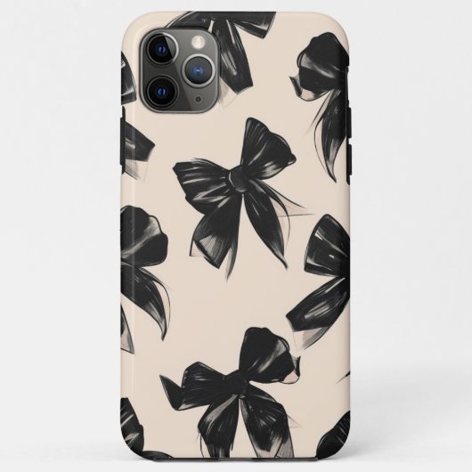 黒エレガント弓パターンiPhoneケース Case-Mate iPhoneケース (裏面)