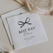 黒エレガント弓結婚の スタンダードカクテルナプキン