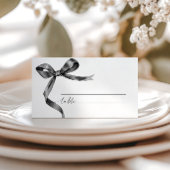 黒エレガント弓結婚の プレイスカード