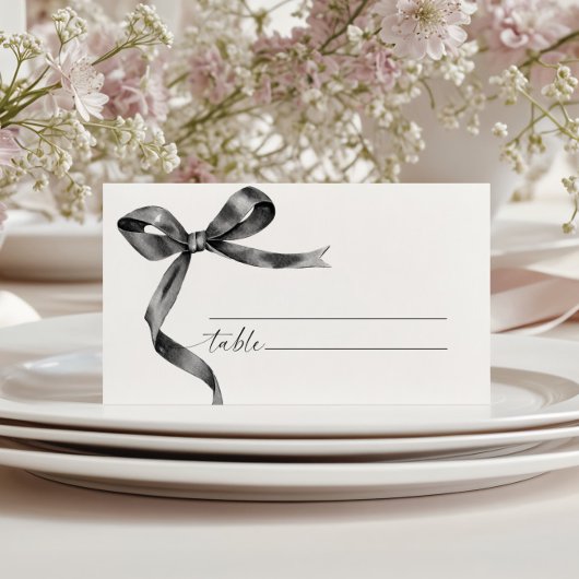 黒エレガント弓結婚の プレイスカード