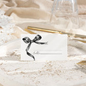 黒エレガント弓結婚の プレイスカード