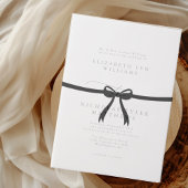 黒エレガント弓結婚の ベラム紙招待状