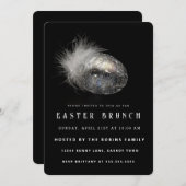黒エレガント復活祭エッグ招待状 招待状 (正面/裏面)