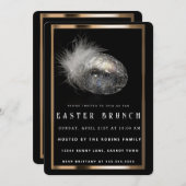 黒エレガント復活祭エッグ招待状 招待状 (正面/裏面)