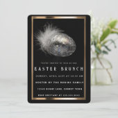 黒エレガント復活祭エッグ招待状 招待状 (スタンド正面)