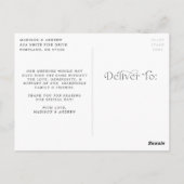 黒エレガント愛と感謝してい結婚感謝 ポストカード (裏面)