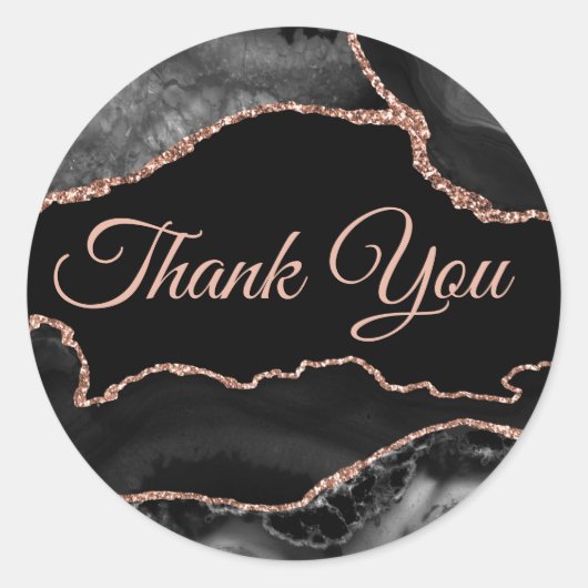 黒エレガント感謝していい ラウンドシール (正面)