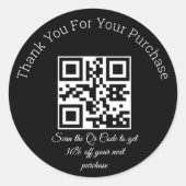 黒エレガント感謝していユー業務qrコードクラシック ラウンドシール (正面)