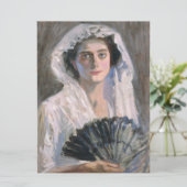 黒エレガント扇子の女性（藤島武二） カード (スタンド正面)