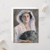 黒エレガント扇子の女性（藤島武二） カード (正面/裏面インサイチュ)