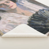 黒エレガント扇子の女性（藤島武二） シェルパブランケット (3/4)