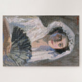 黒エレガント扇子の女性（藤島武二） ジグソーパズル (横)