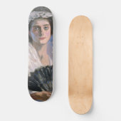 黒エレガント扇子の女性（藤島武二） スケートボード (正面)