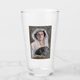 黒エレガント扇子の女性（藤島武二） タンブラーグラス