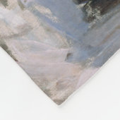 黒エレガント扇子の女性（藤島武二） フリースブランケット (角)