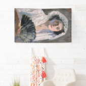 黒エレガント扇子の女性（藤島武二） 横断幕 (インサイチュ)