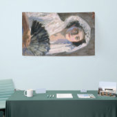 黒エレガント扇子の女性（藤島武二） 横断幕 (トレードショー)