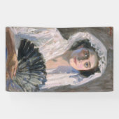 黒エレガント扇子の女性（藤島武二） 横断幕 (横)